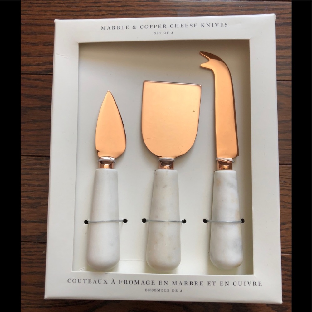 Copper and Marble Cheese Knives